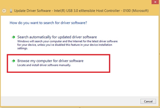 Browse my computer for driver software