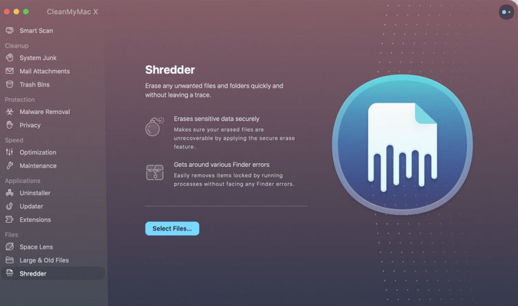 CleanMyMac X File Shredder CleanMyMac X File Shredder