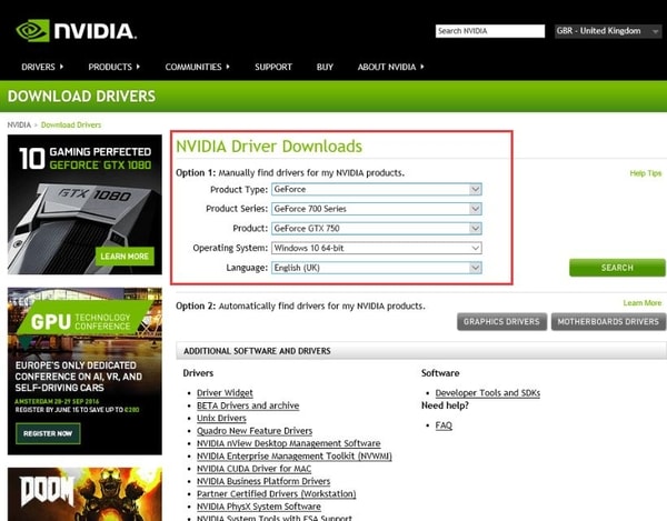 make a click on the Search button