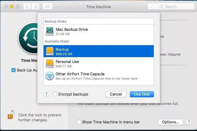 Time Machine Backup