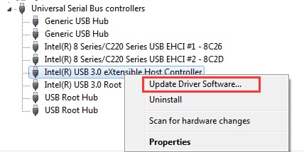 Update USB 3.0 Driver Software option