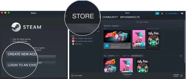 Login to steam store