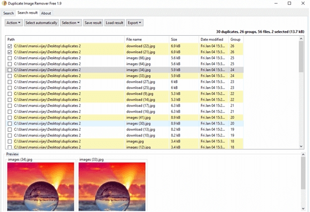 Select Comparison Criteria Along With Same File Properties