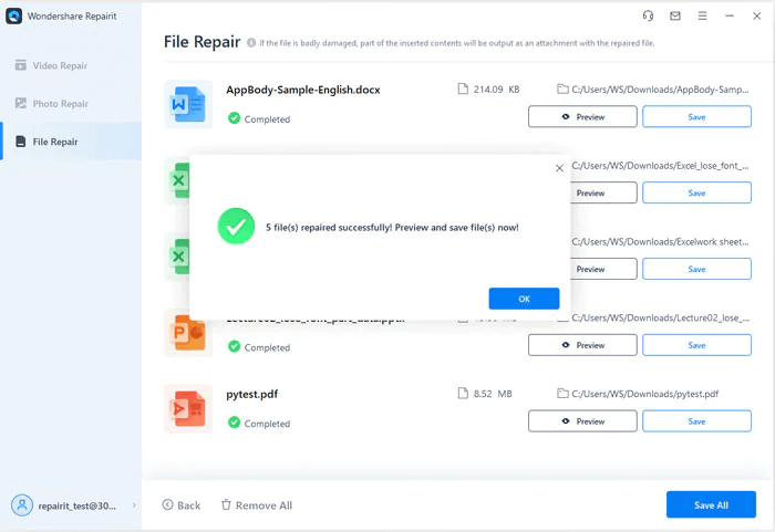 Wondershare Repairit - file repair