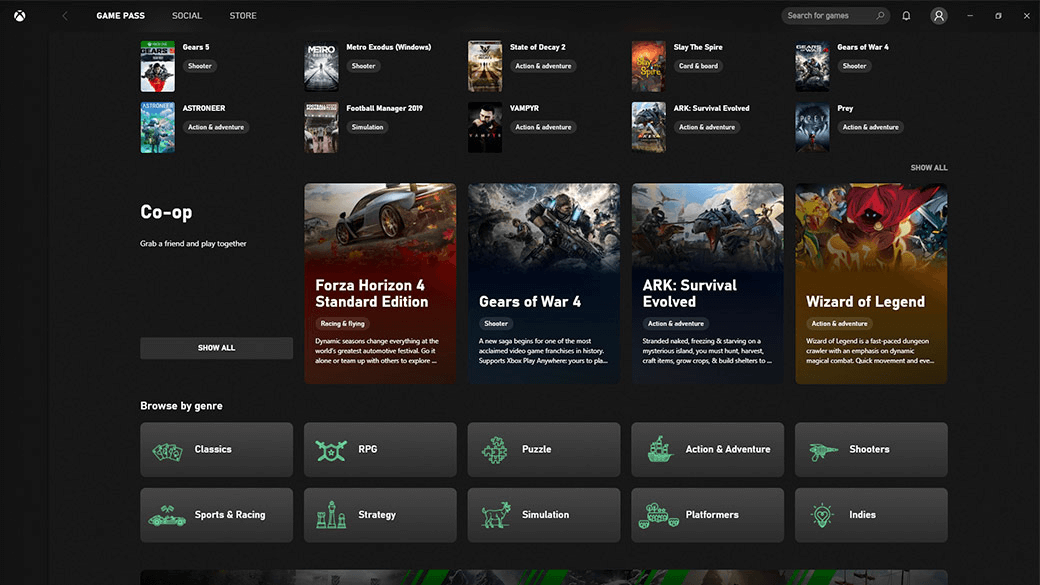 Xbox App on Windows 10